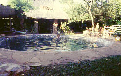 ich im Pool de Victoria-Falls-Backpacker
